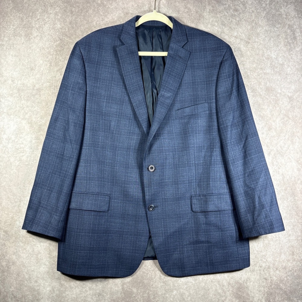 Michael Kors Sport Coat Mens Size 46R Blue Plaid Blazer Suit Jacket Professional